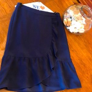 Boden Navy Faux Wrap Skirt